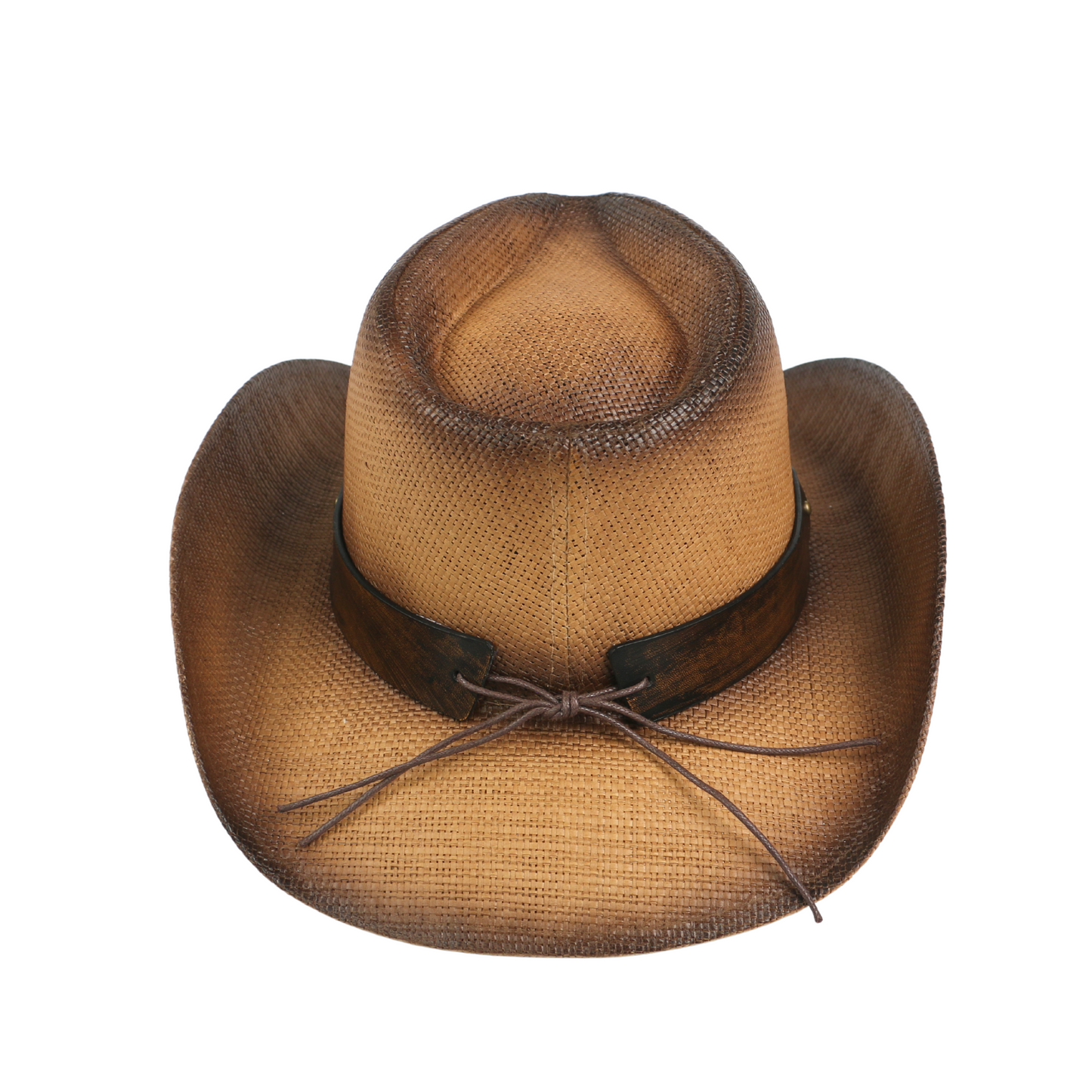 Handcrafted Cowboy Straw Hat with Leather Band - hatsXcaps
