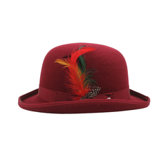 Stiff Wool Felt Bowler Hat - hatsXcaps