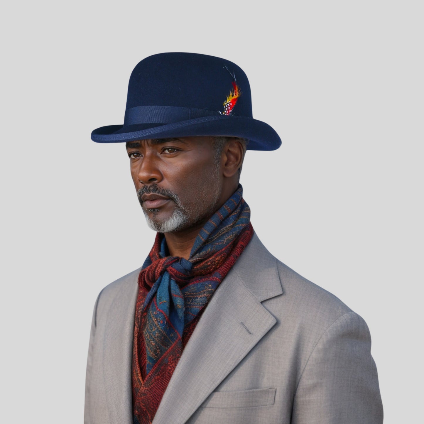 Made from Stiff Wool Felt Bowler Hat for Men - hatsXcaps