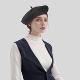 Classic Warm Beret Hats for Women Angora Furry French - hatsXcaps