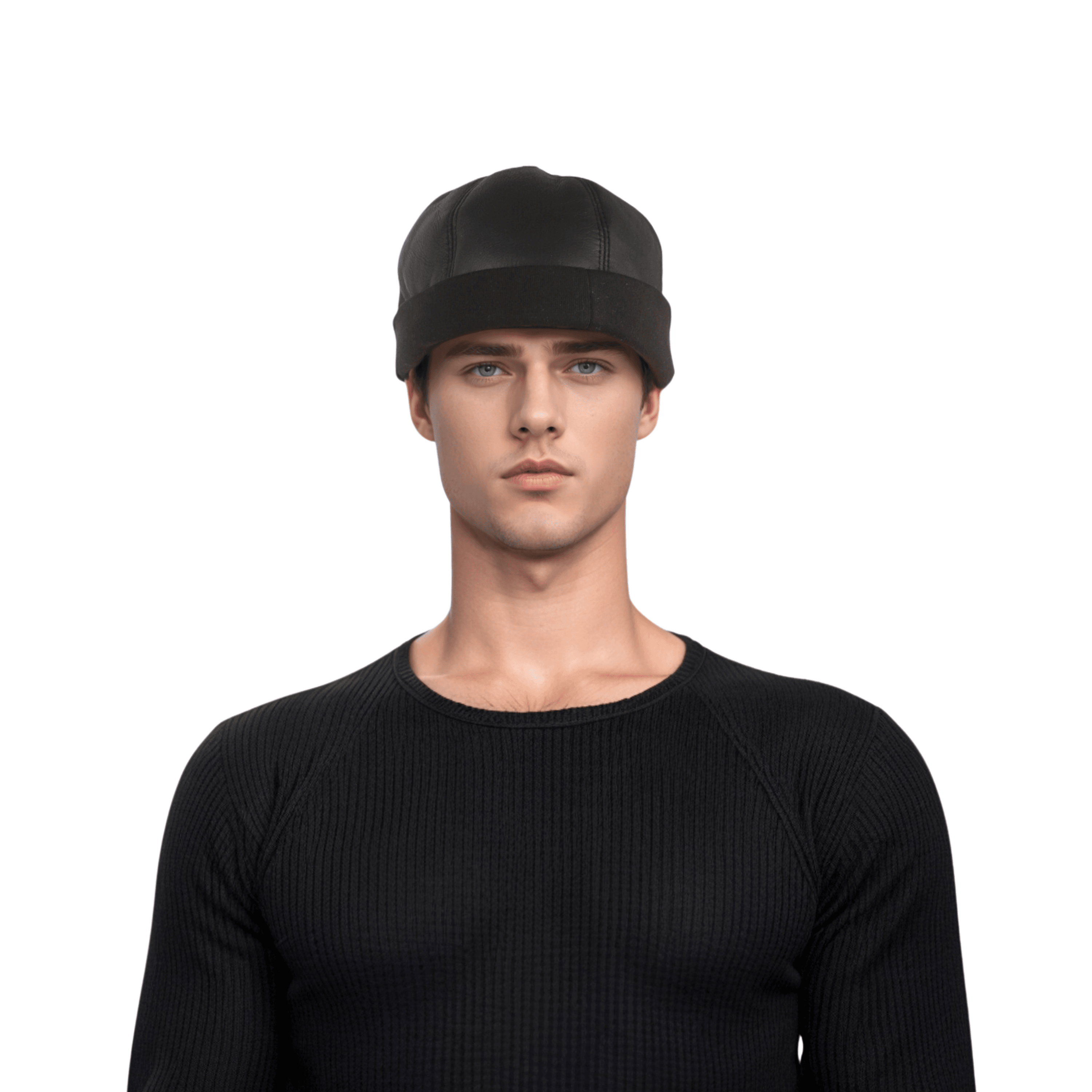 Sailor Unisex Winter Leather Docker Brimless Hat - hatsXcaps