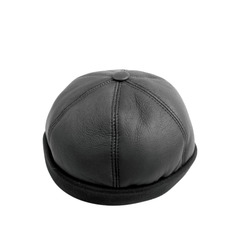 Sailor Unisex Winter Leather Docker Brimless Hat - hatsXcaps