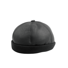 Sailor Unisex Winter Leather Docker Brimless Hat - hatsXcaps