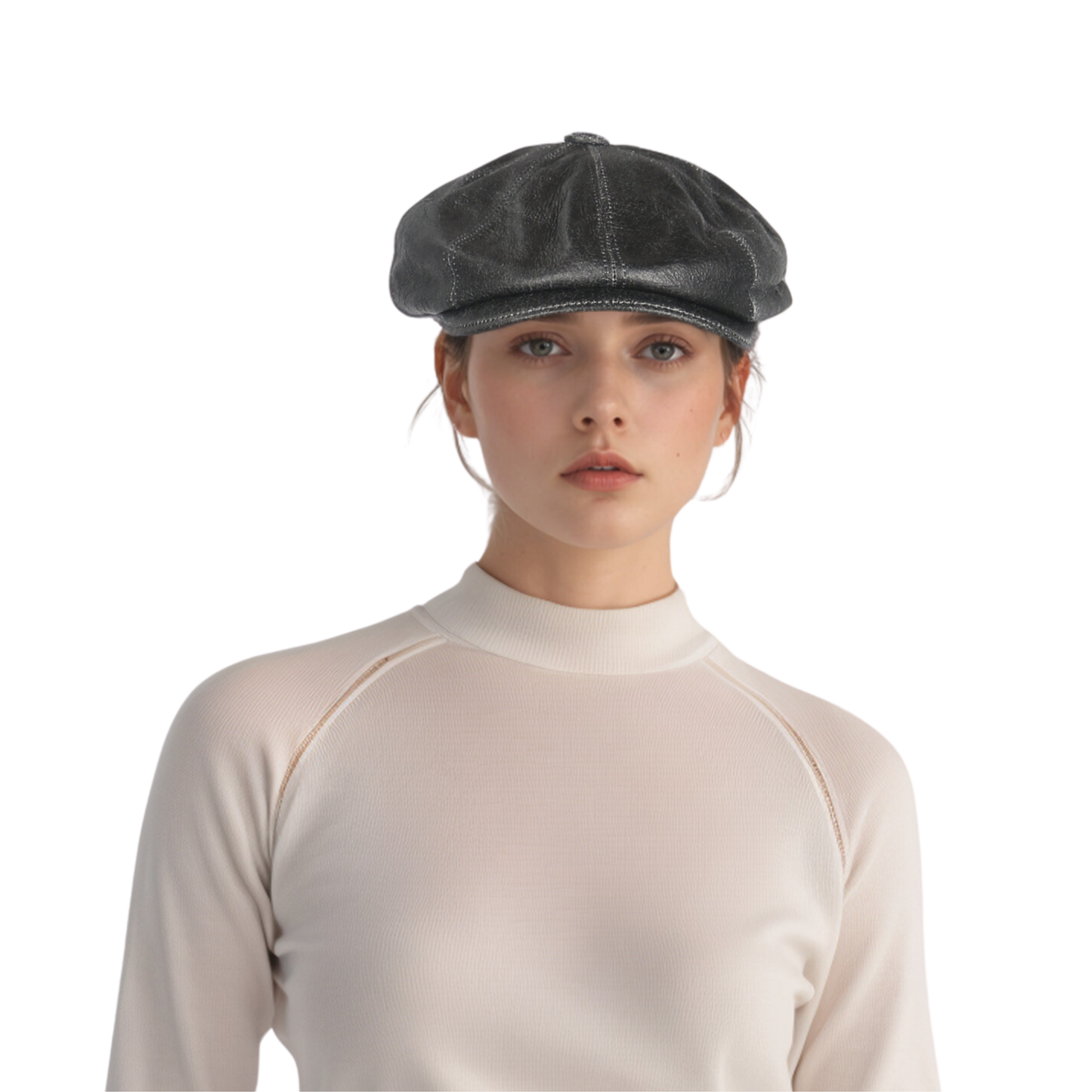 Newsboy Leather Caps for Men and Women - 100% Sheepskin - hatsXcaps