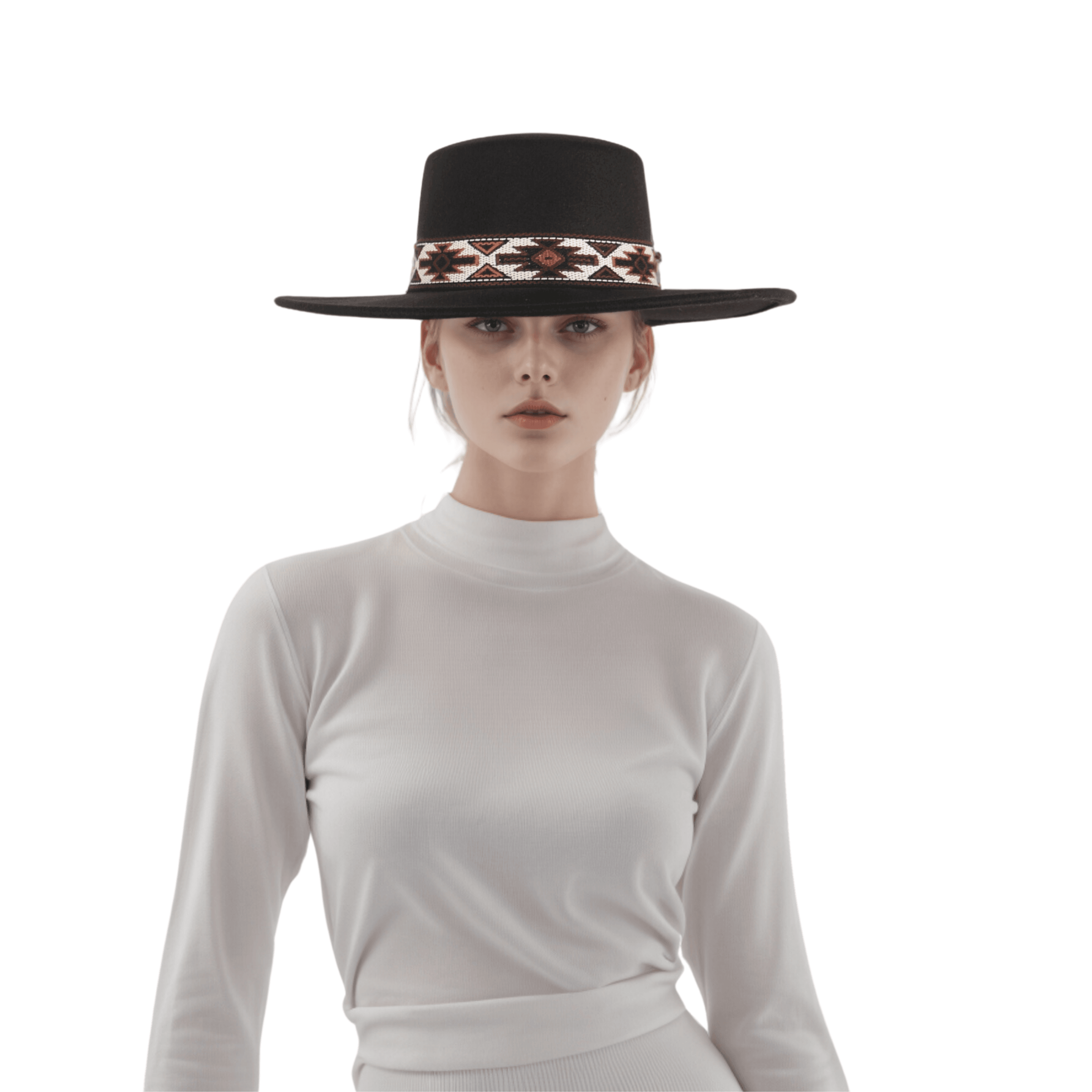 Men’s Vintage Classic Wide Brim Flat Top Hat with Adjustable Fit - hatsXcaps