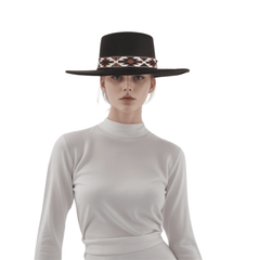 Men’s Vintage Classic Wide Brim Flat Top Hat with Adjustable Fit - hatsXcaps