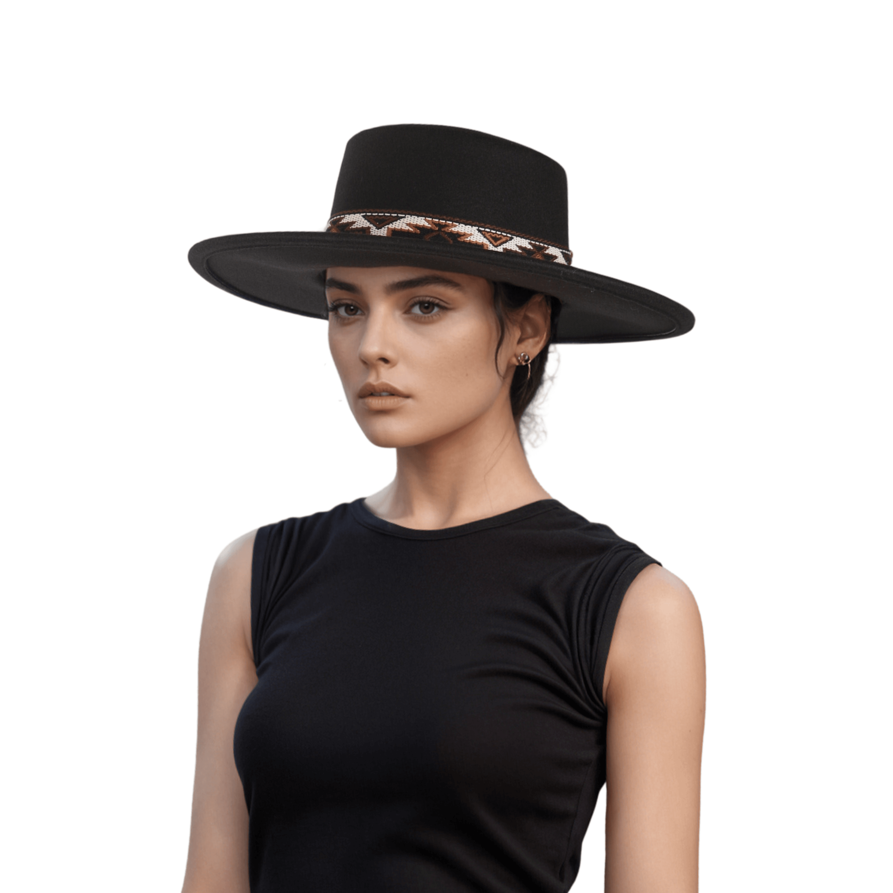 Men’s Vintage Classic Wide Brim Flat Top Hat with Adjustable Fit - hatsXcaps