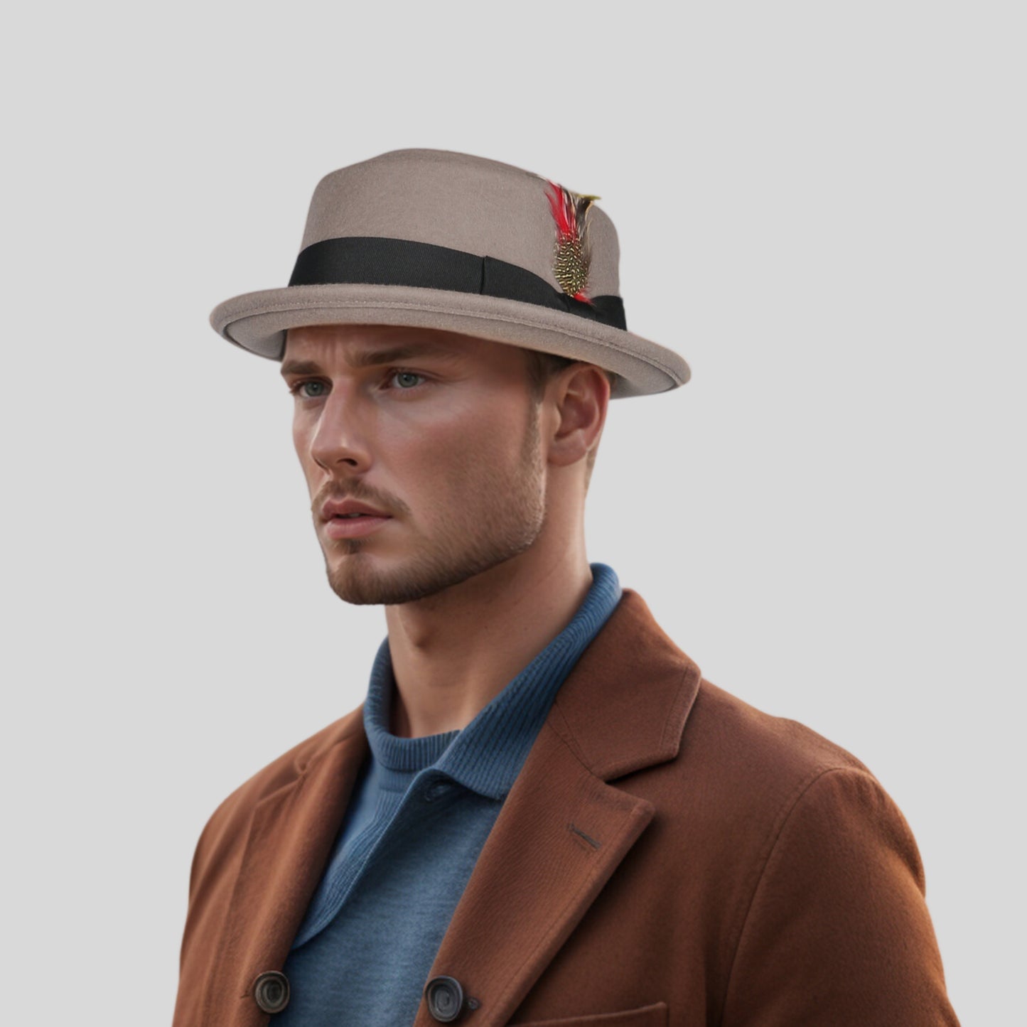 Unisex Wool Felt Pork Pie Hat Crush-able Water-Resistant - hatsXcaps