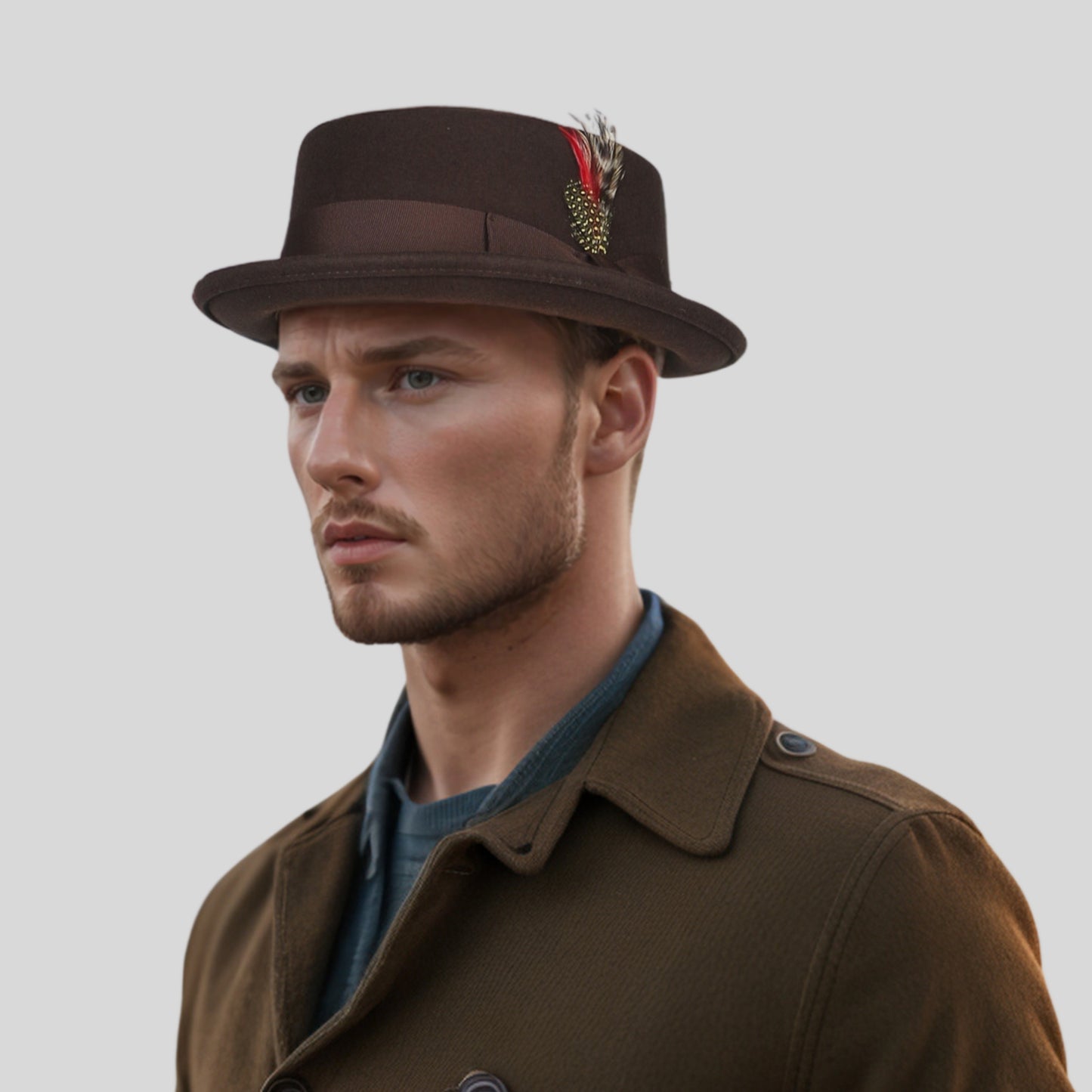 Unisex Wool Felt Pork Pie Hat Crush-able Water-Resistant - hatsXcaps