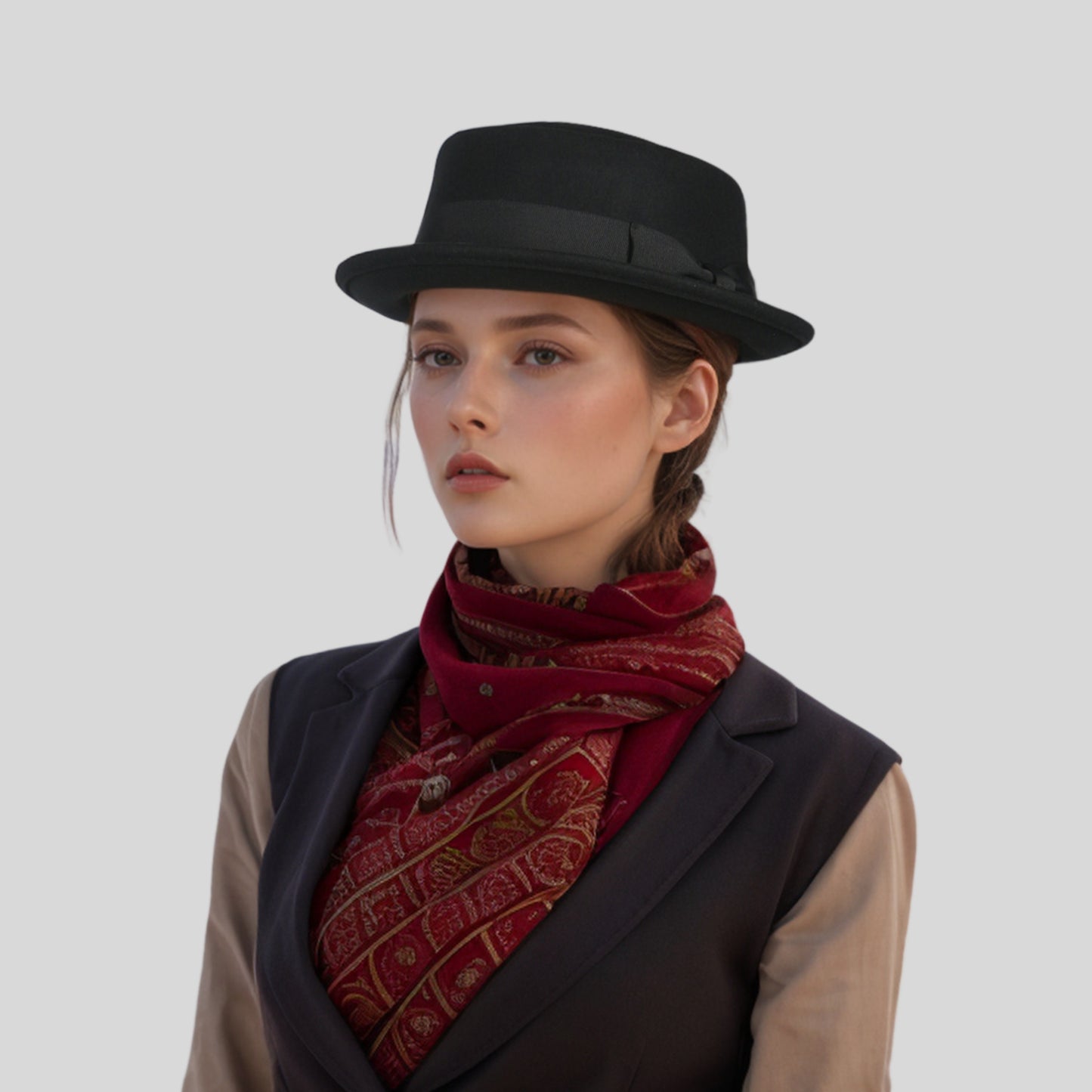 Unisex Wool Felt Pork Pie Hat Crush-able Water-Resistant - hatsXcaps