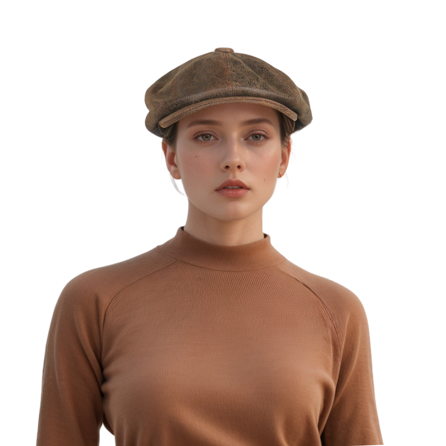 Newsboy Leather Caps for Men and Women - 100% Sheepskin - hatsXcaps