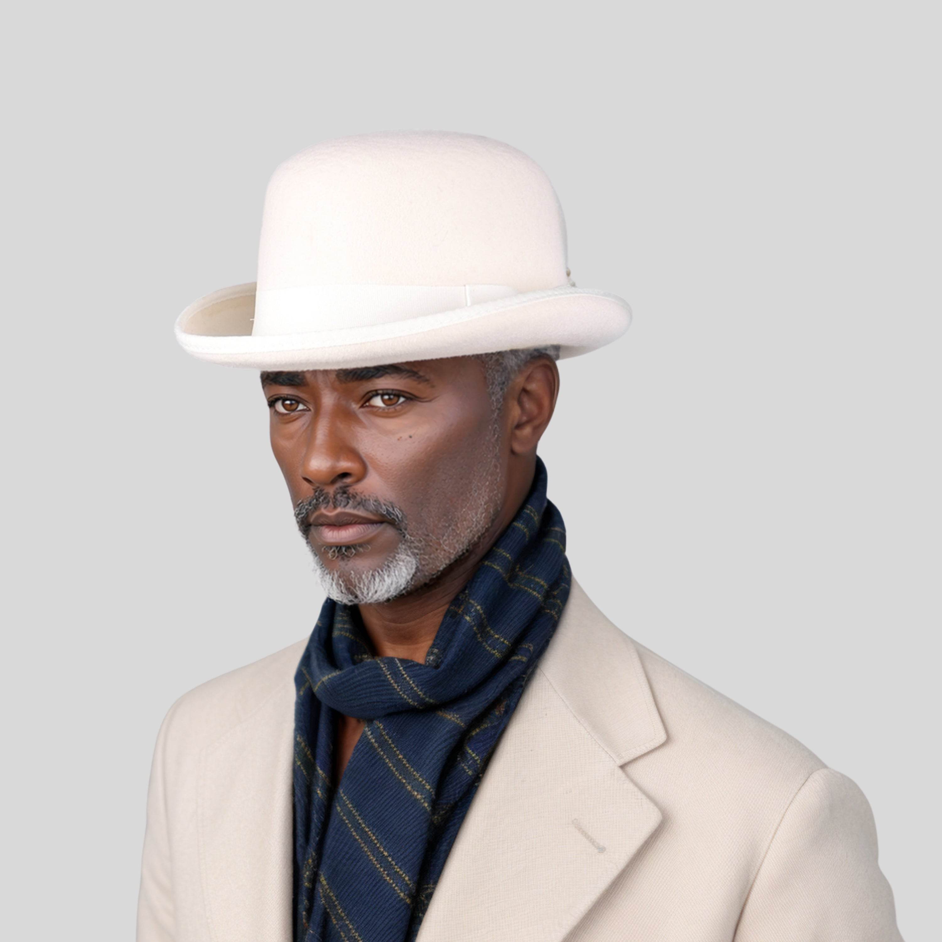 Stiff Wool Felt Bowler Hat - hatsXcaps