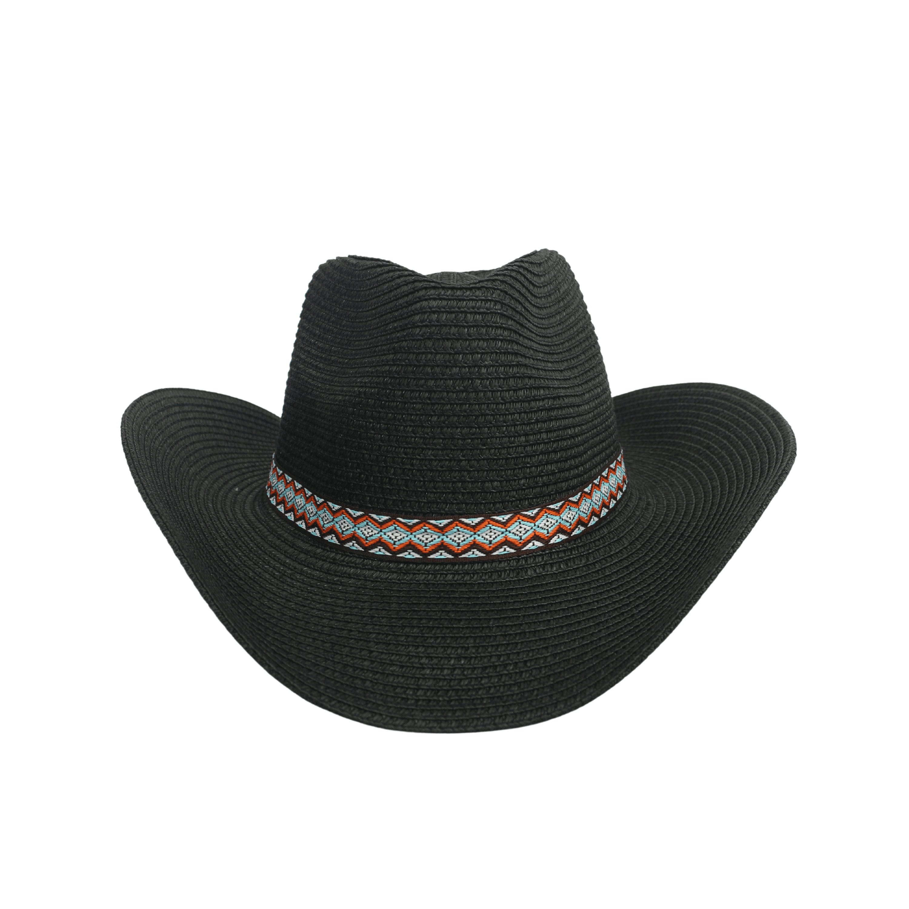 Men Women's Straw Cowboy Hat with Bohemian Ribbon - hatsXcaps