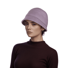 Winter Felt Bowler Derby Hat with Upturned Brim - hatsXcaps
