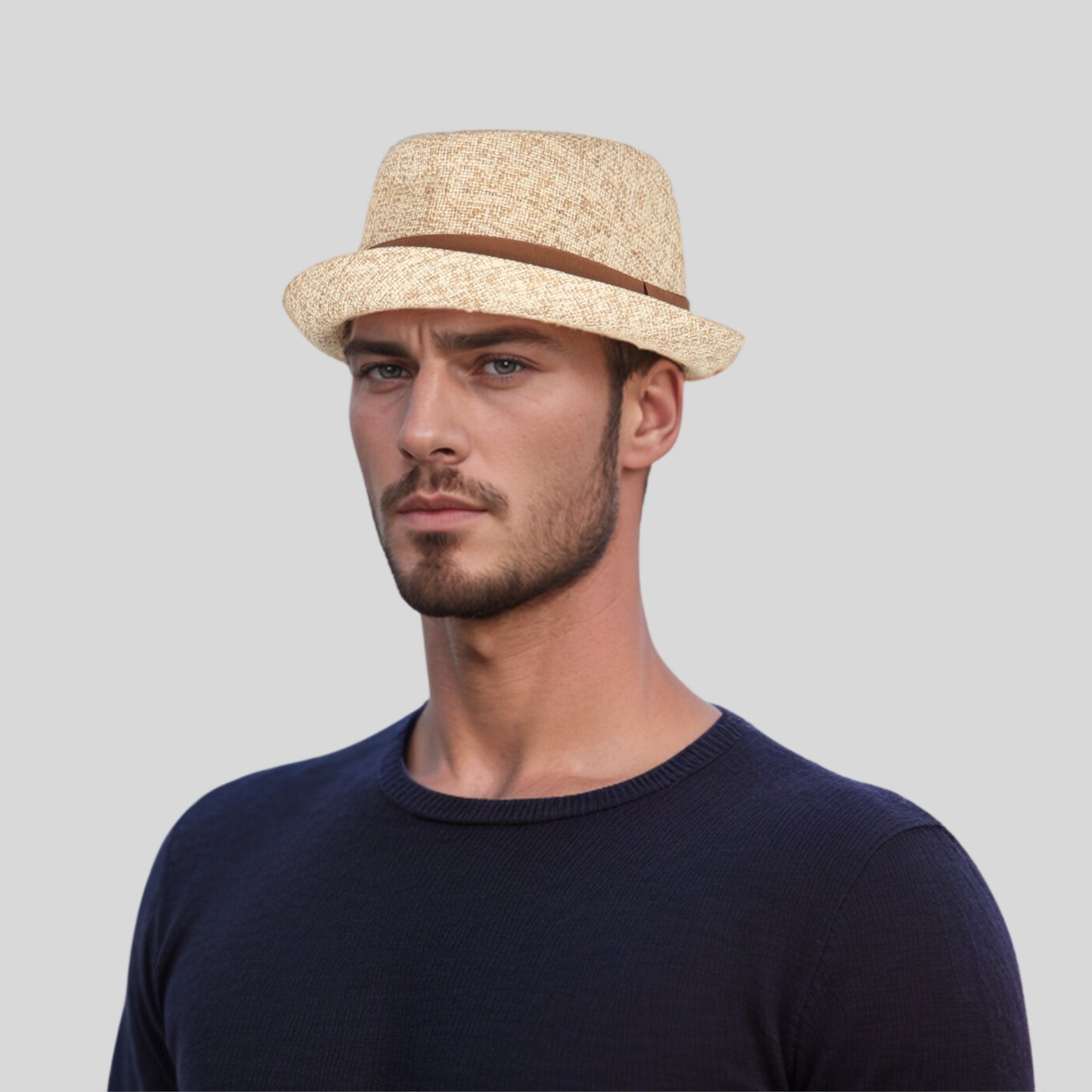 100% Paper Straw Trilby Pork Pie Hat for Men & Women - hatsXcaps