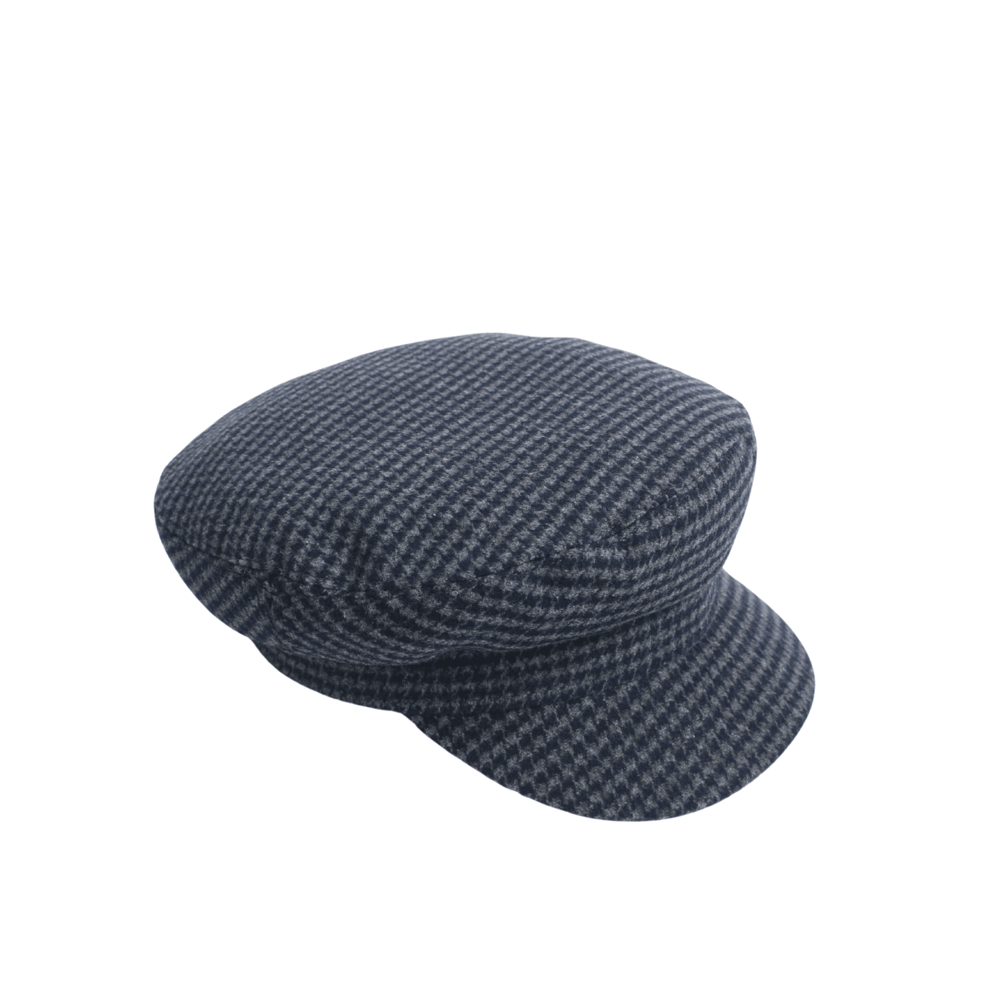 Womens Wool Fiddler Cap with Houndstooth Pattern - hatsXcaps