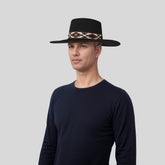 Men’s Vintage Classic Wide Brim Flat Top Hat with Adjustable Fit - hatsXcaps