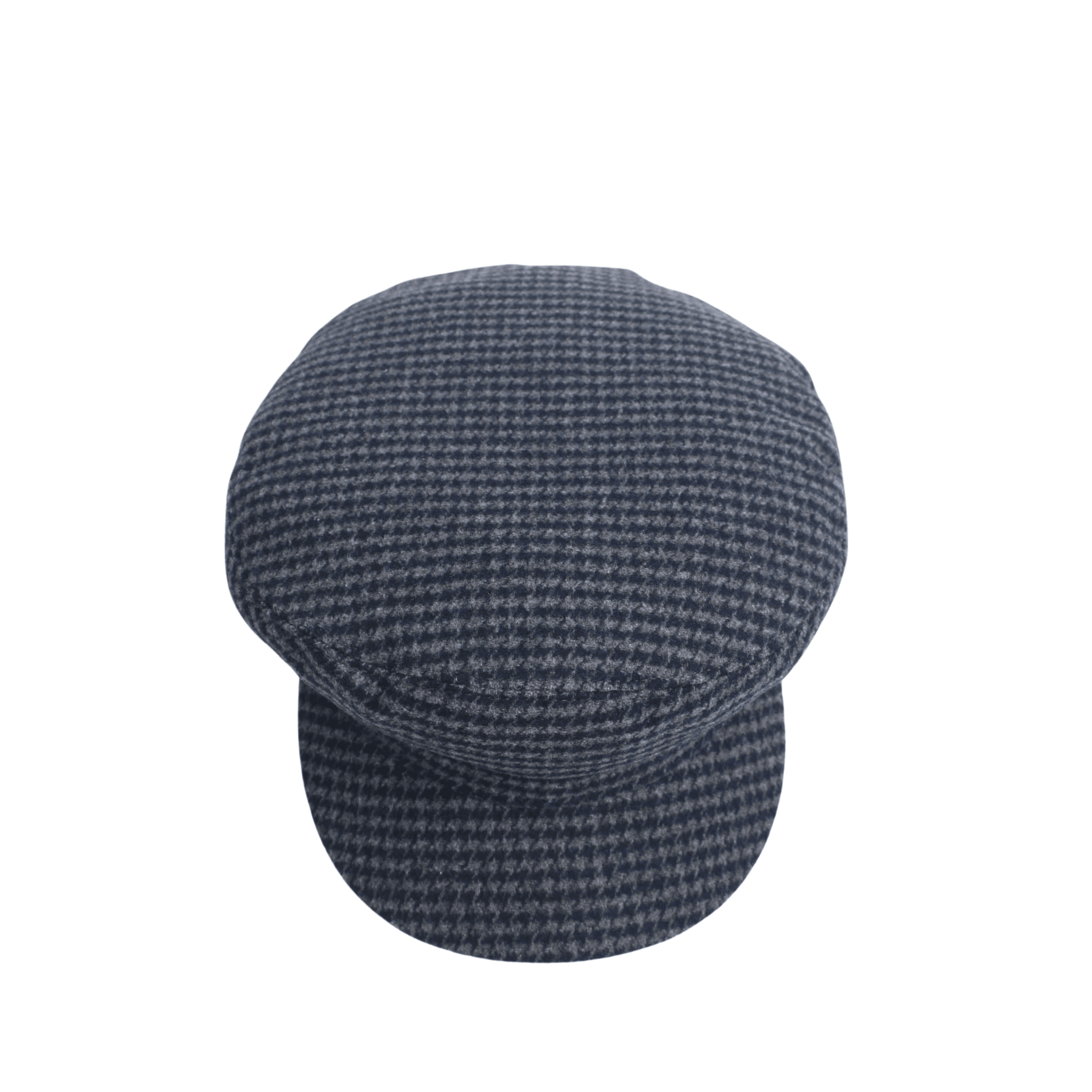 Womens Wool Fiddler Cap with Houndstooth Pattern - hatsXcaps