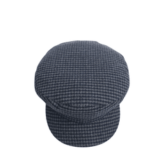 Womens Wool Fiddler Cap with Houndstooth Pattern - hatsXcaps