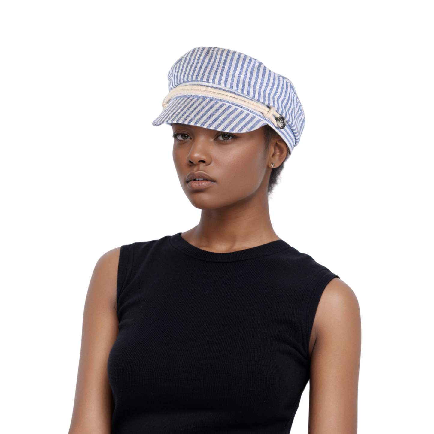 Womens Cotton Fiddler Cap with Rope Band - hatsXcaps