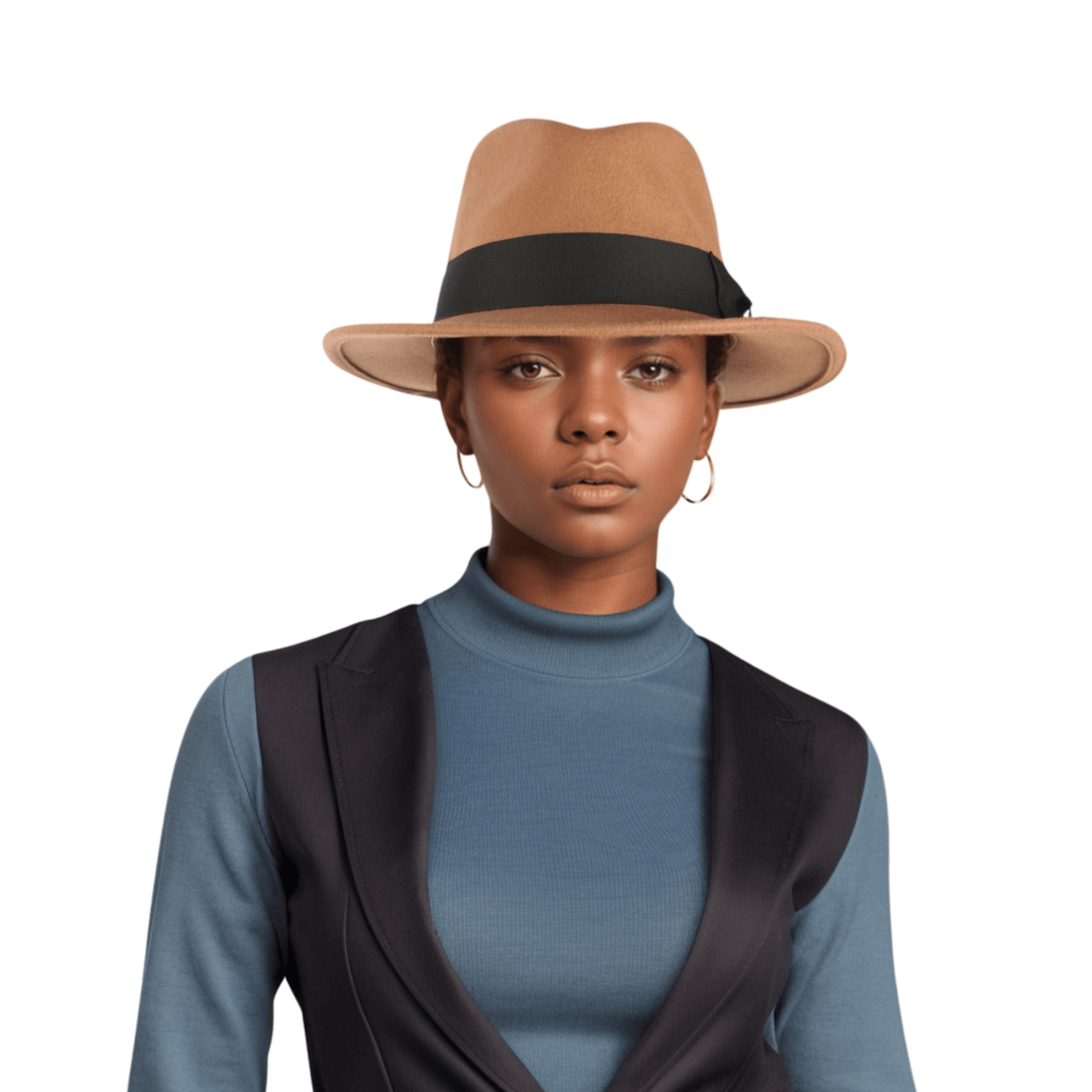 Classic Fedora Wide Brim Sweatband Hat for Men & Women - hatsXcaps
