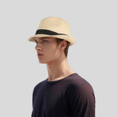 Adjustable Band Unisex Trilby Straw Hat Men - hatsXcaps