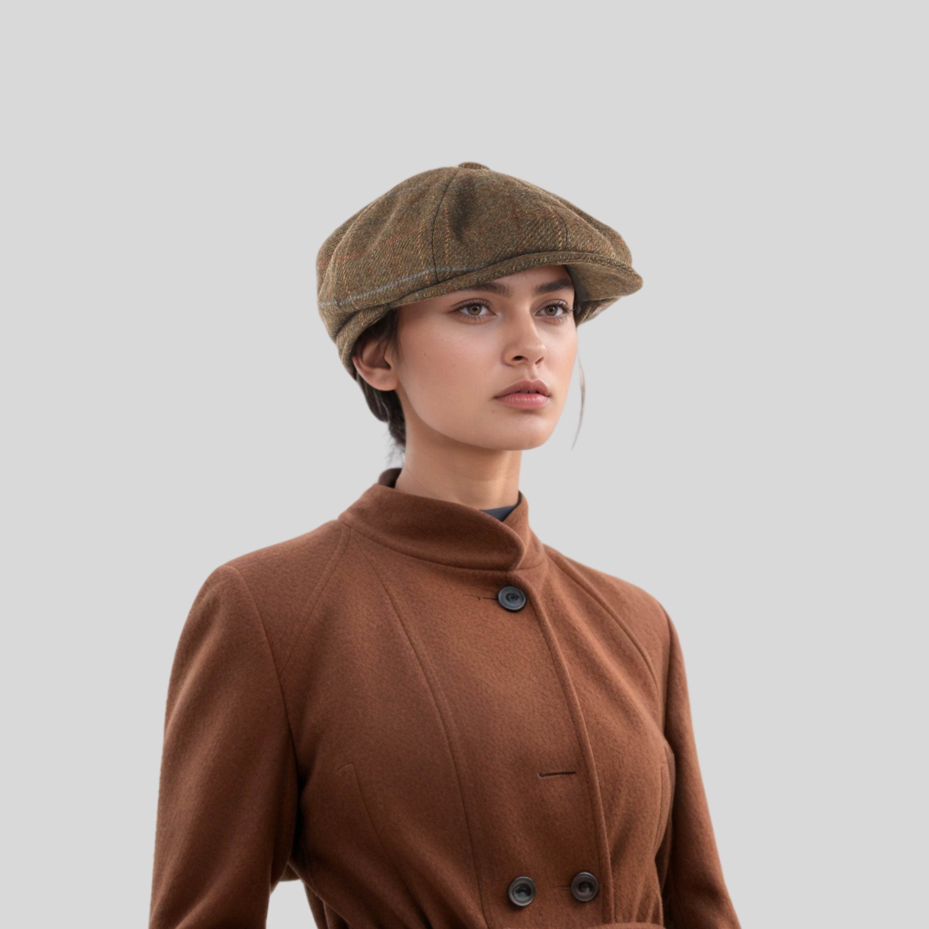 Green 8 Panel Unisex Newsboy Cap - hatsXcaps