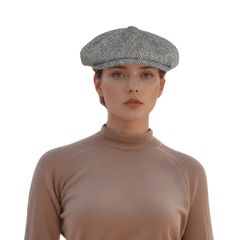 Scottish Wool Baker Boy Men's Flat Cap Fashionable - hatsXcaps