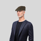 Unisex Tweed Flat Cap Traditional Wool Herringbone - hatsXcaps