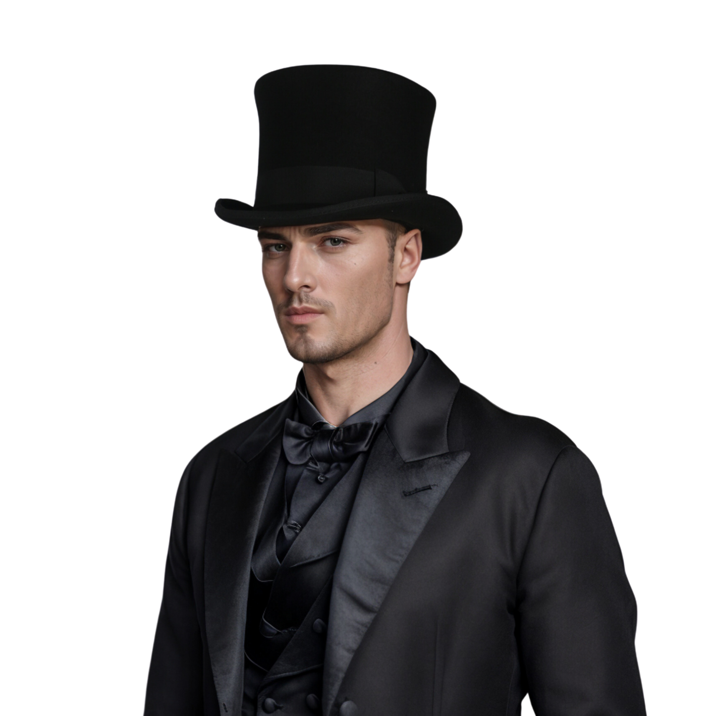 Wool Felt Victoria Top Hat - hatsXcaps