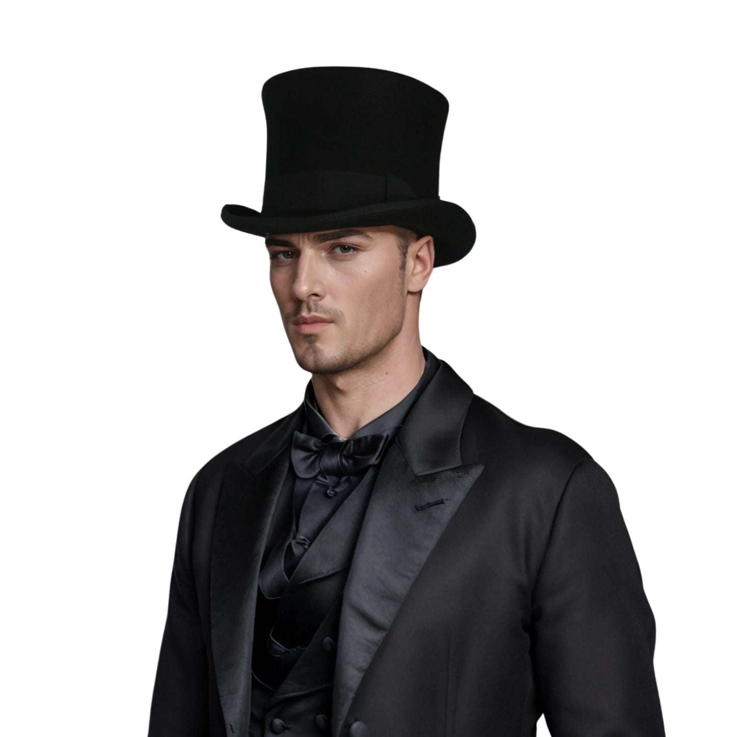 Wool Felt Victoria Top Hat - hatsXcaps