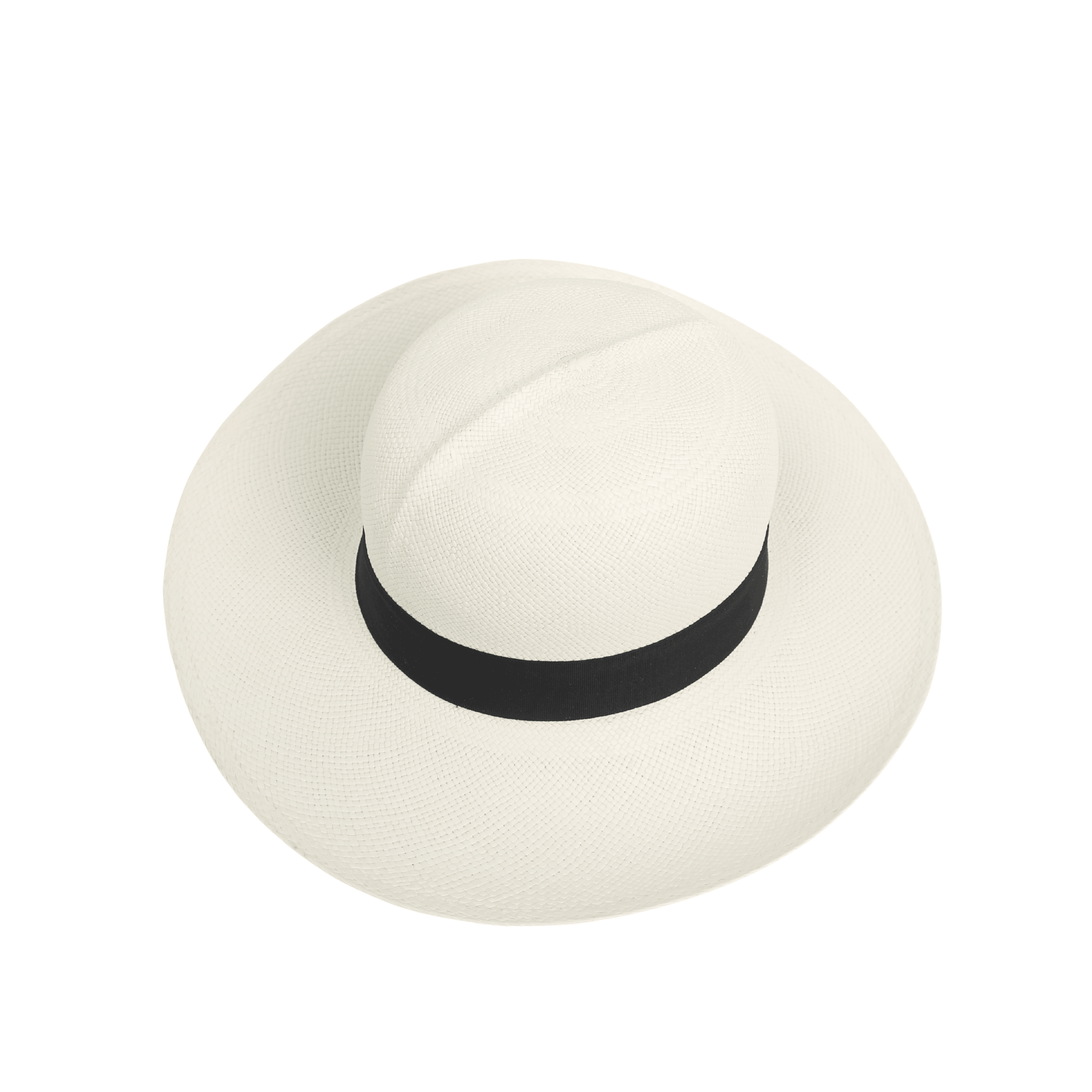 White Ecuadorian Natural Straw Paja Toquilla Panama Hat - hatsXcaps
