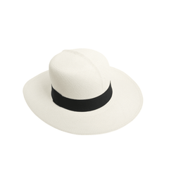 White Ecuadorian Natural Straw Paja Toquilla Panama Hat - hatsXcaps