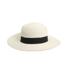 White Ecuadorian Natural Straw Paja Toquilla Panama Hat - hatsXcaps