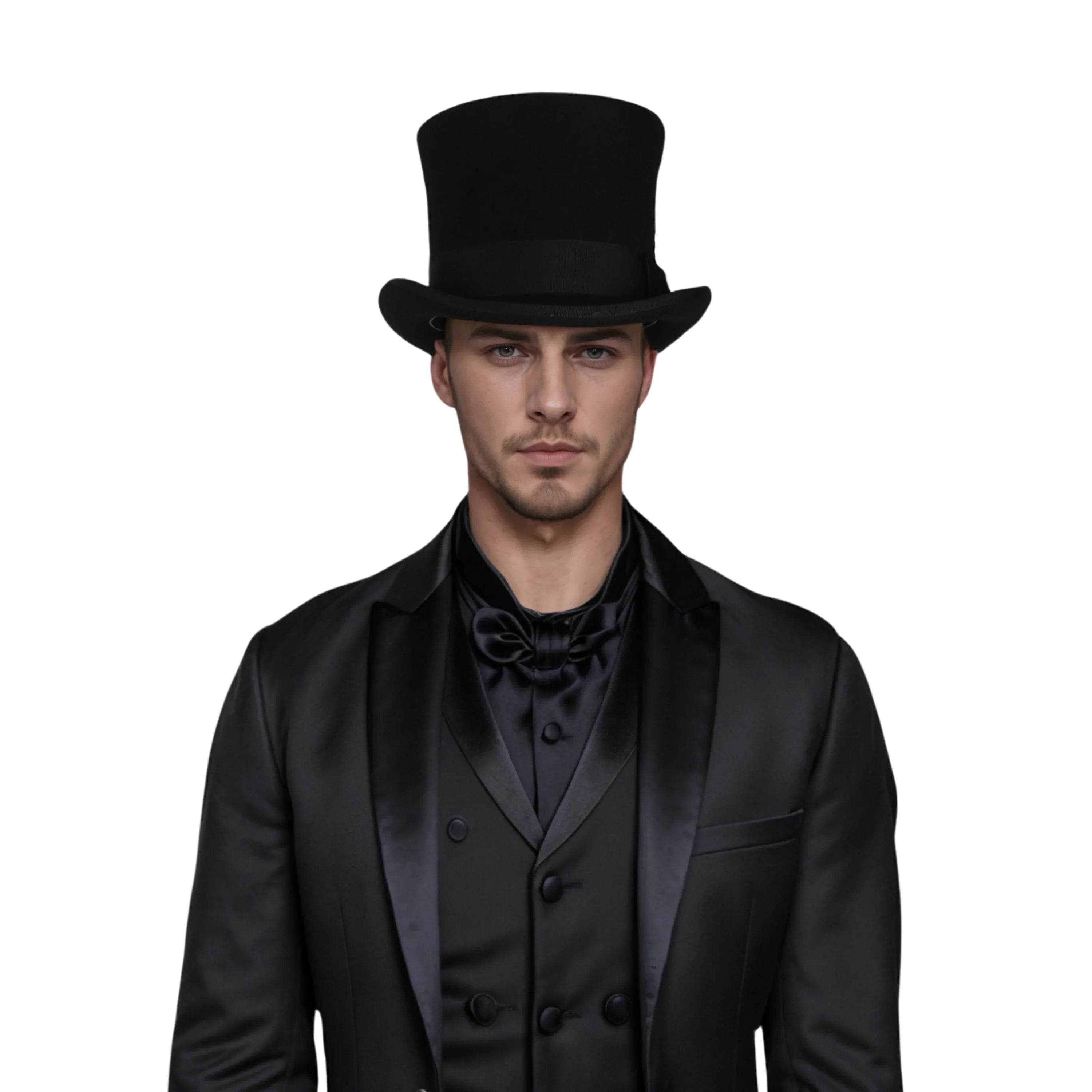 Wool Felt Victoria Top Hat - hatsXcaps
