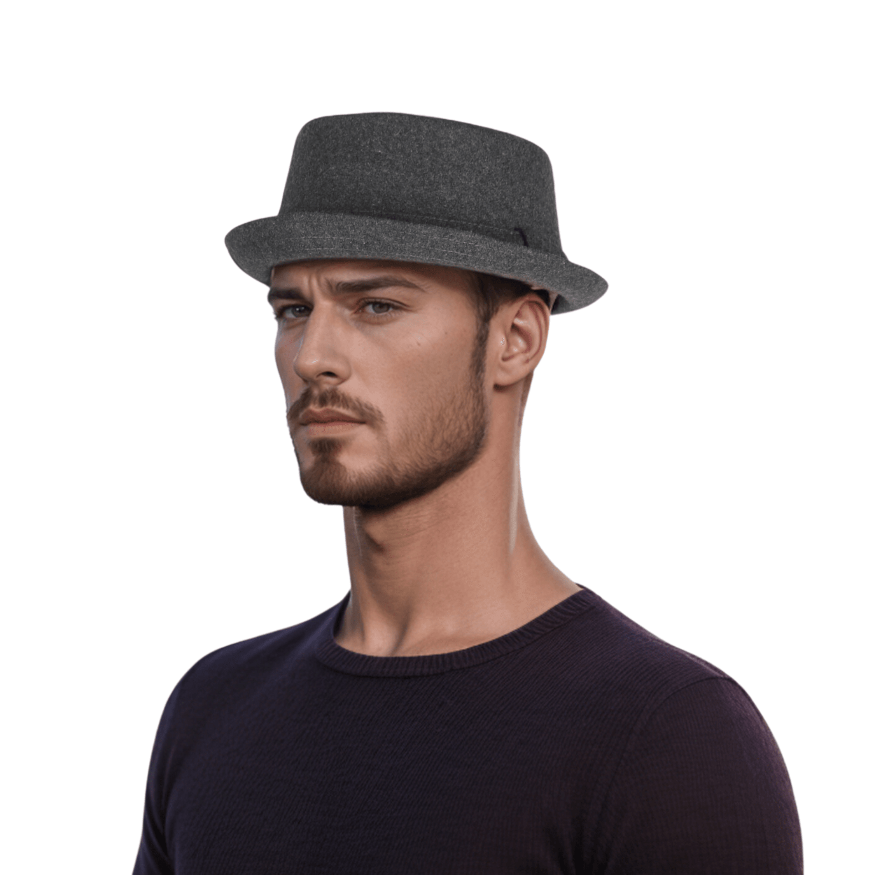 Wool Pork Pie Hat, Trilby Pork Pie Hat - hatsXcaps