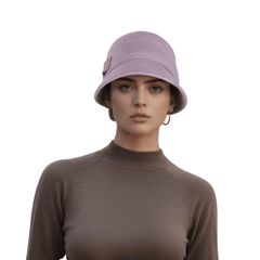 Winter Felt Bowler Derby Hat with Upturned Brim - hatsXcaps