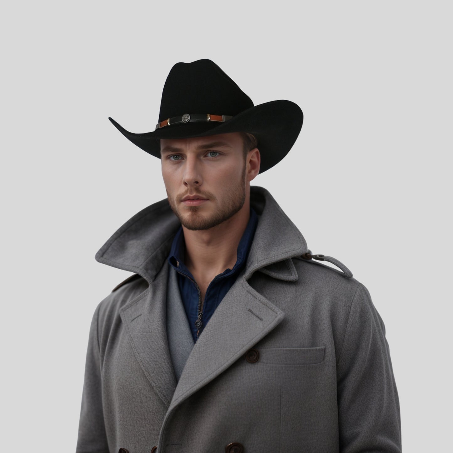Premium Felt Cowboy Wide Brim Hat - hatsXcaps