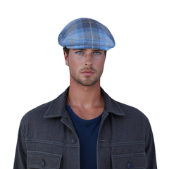 Scottish Wool Flat Cap, Harris Tweed Peaky Blinders Style Cap - hatsXcaps