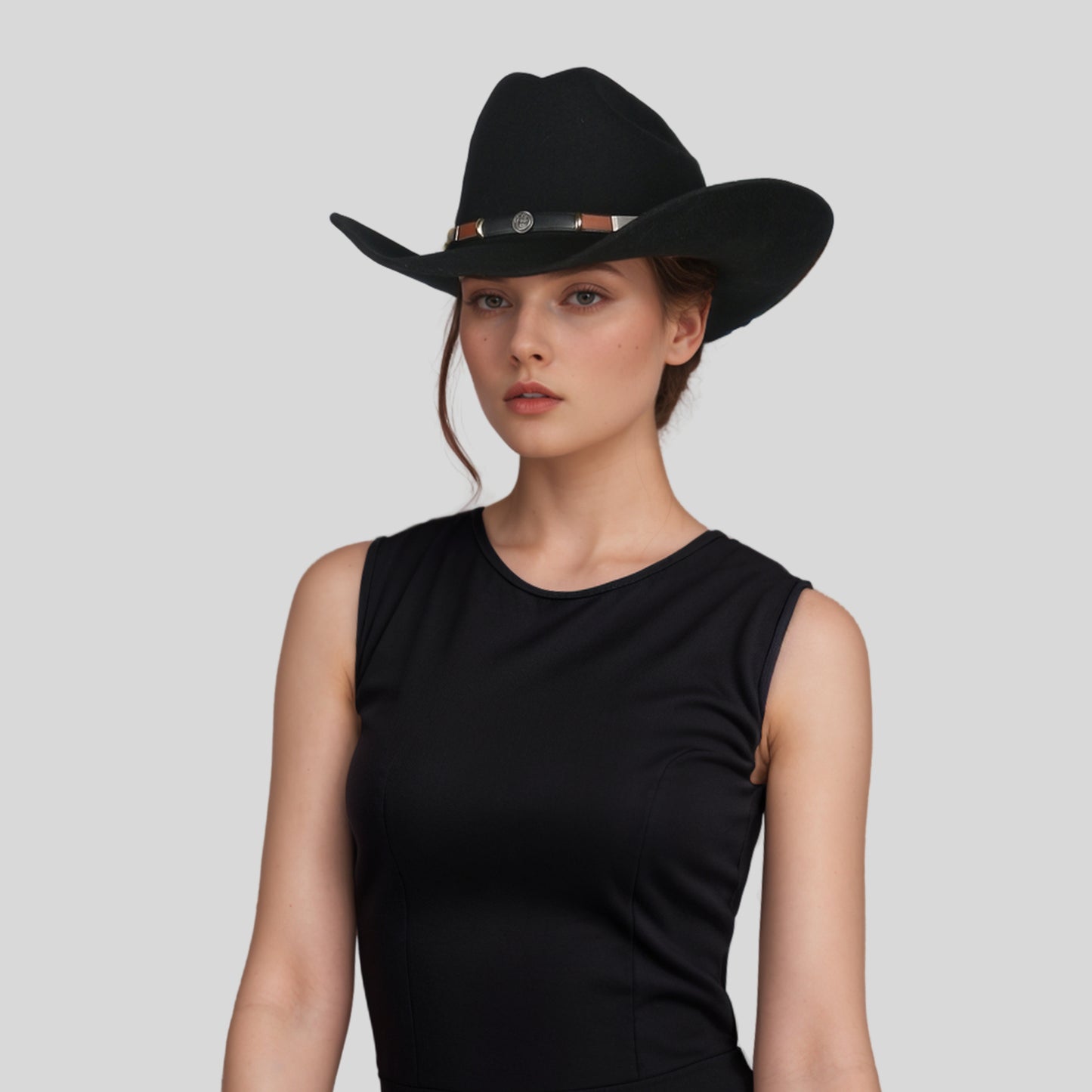 Premium Felt Cowboy Wide Brim Hat - hatsXcaps