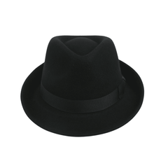 Teardrop Crown Trilby Short Brim Fedora Hat - hatsXcaps