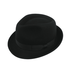 Teardrop Crown Trilby Short Brim Fedora Hat - hatsXcaps