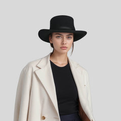 Wool Felt Gambler Hat, Wide Brim Cowboy Hat - hatsXcaps