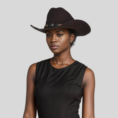 Premium Felt Cowboy Wide Brim Hat - hatsXcaps