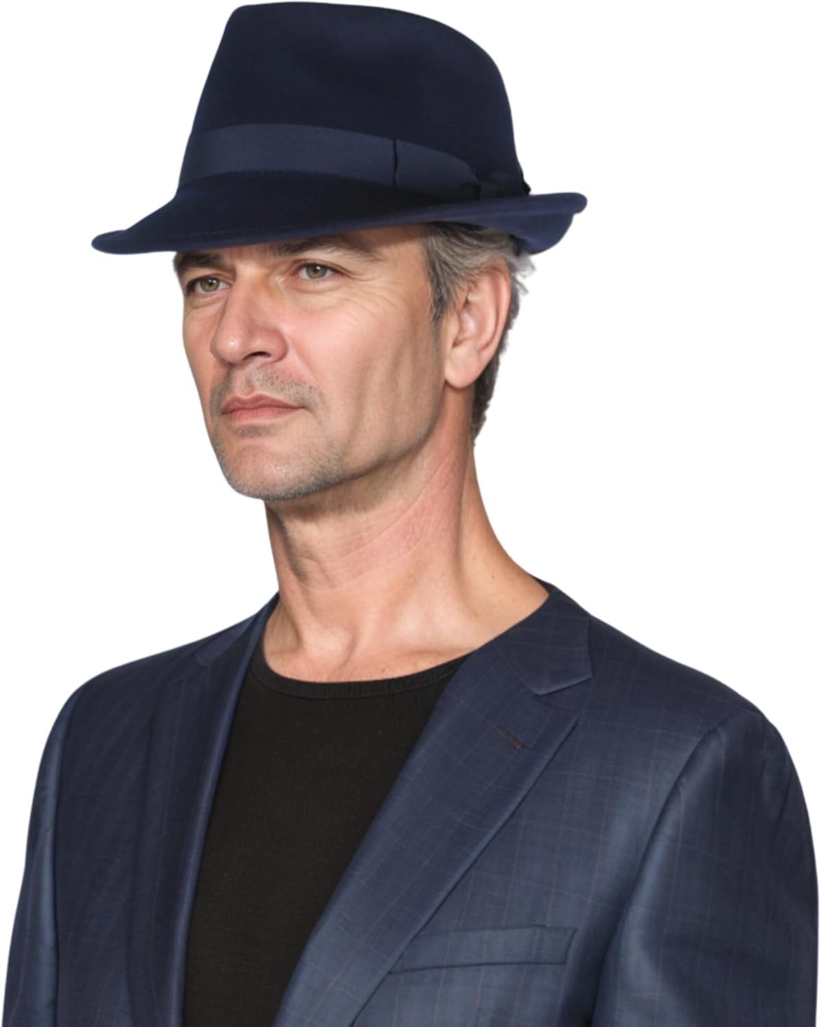 hatsXcaps Classic Wool Trilby Fedora Hat - Unisex Short Brim Teardrop Crown, Packable 90s Style Short Brim Fedora Hat (100% Wool)