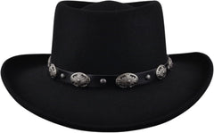 hatsXcaps Wool Gambler Cowboy Hat for Men & Women | Wide Brim, Crushable Western Hat with Sweatband & Satin Band | Classic Outdoor Sun Protection Hat for Travel, Hiking, and Casual Wear