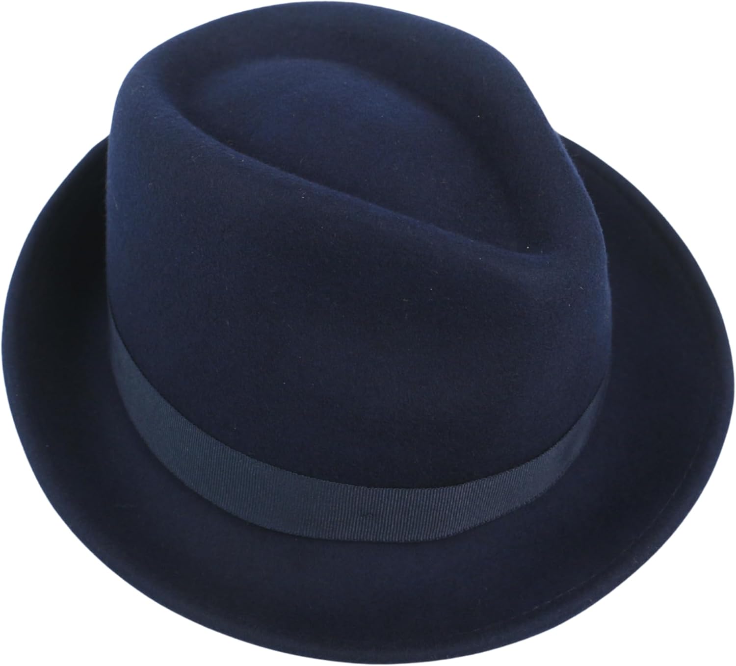 hatsXcaps Classic Wool Trilby Fedora Hat - Unisex Short Brim Teardrop Crown, Packable 90s Style Short Brim Fedora Hat (100% Wool)