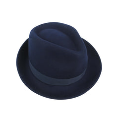hatsXcaps Classic Wool Trilby Fedora Hat - Unisex Short Brim Teardrop Crown, Packable 90s Style Short Brim Fedora Hat (100% Wool)