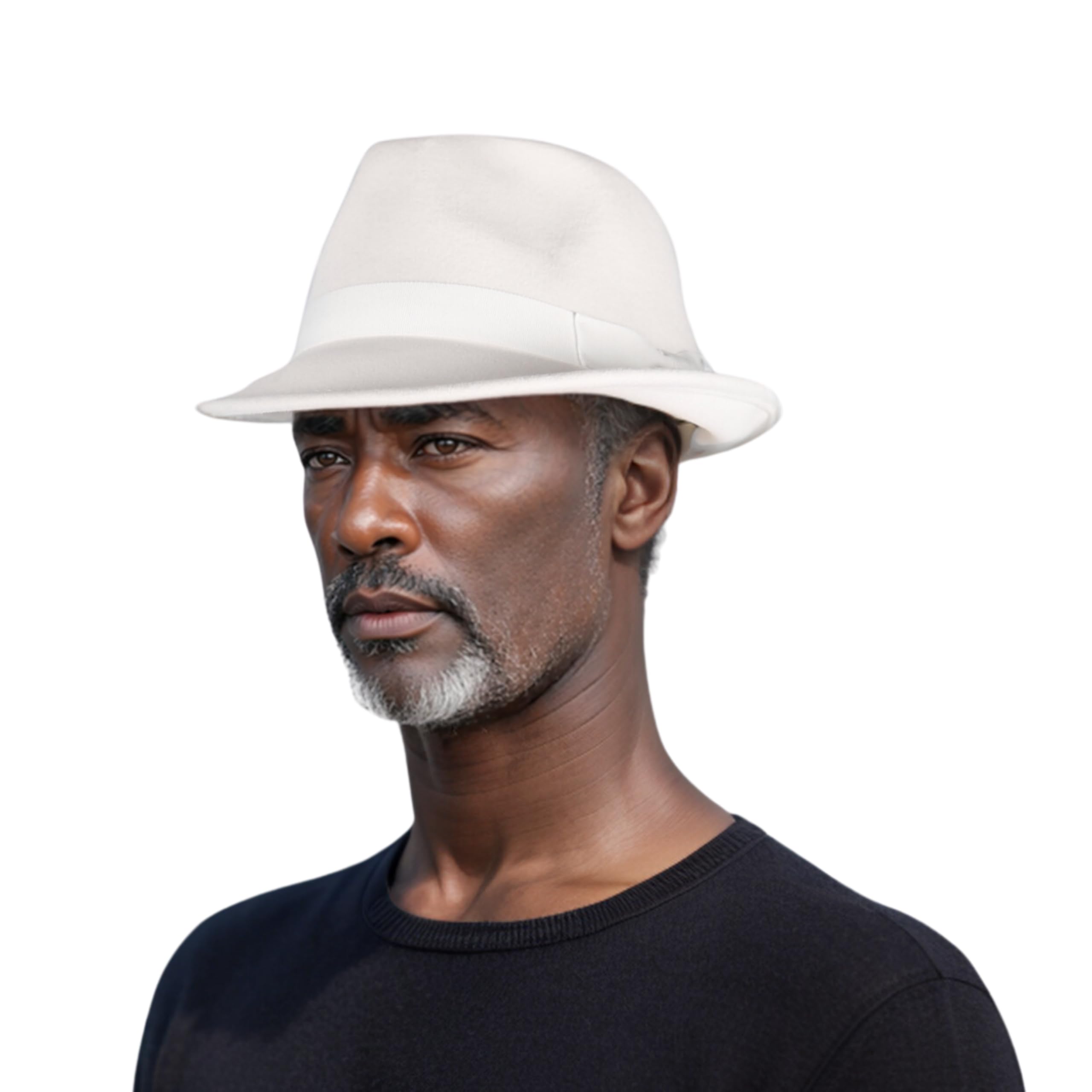 hatsXcaps Classic Wool Trilby Fedora Hat - Unisex Short Brim Teardrop Crown, Packable 90s Style Short Brim Fedora Hat (100% Wool)