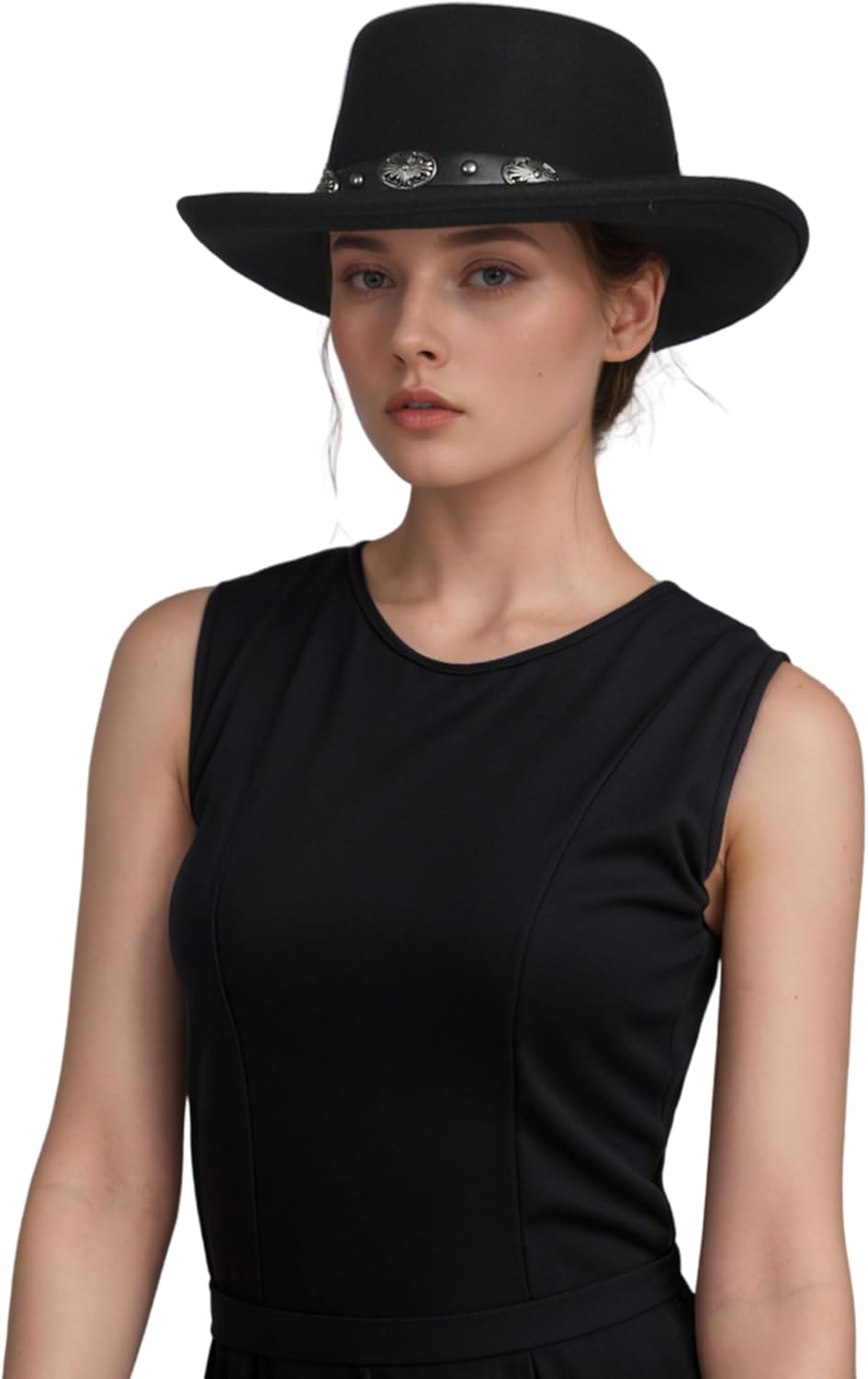 hatsXcaps Wool Gambler Cowboy Hat for Men & Women | Wide Brim, Crushable Western Hat with Sweatband & Satin Band | Classic Outdoor Sun Protection Hat for Travel, Hiking, and Casual Wear